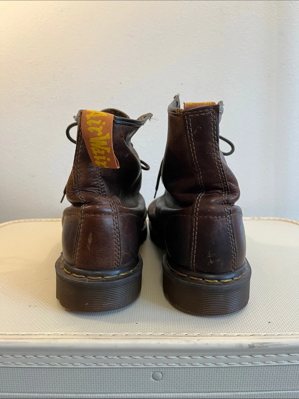 Vintage Dr. Martens Brown 8 Eye Leather Lace-Up Ankle Boots
